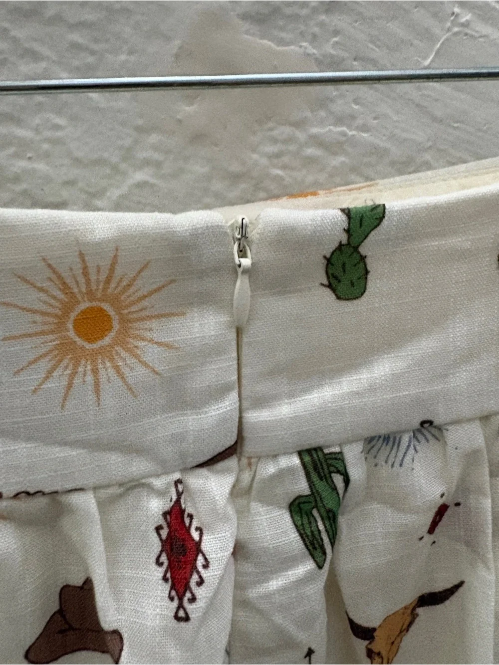 Lumiere White Desert Motif Skort with Cactus & Sun Print